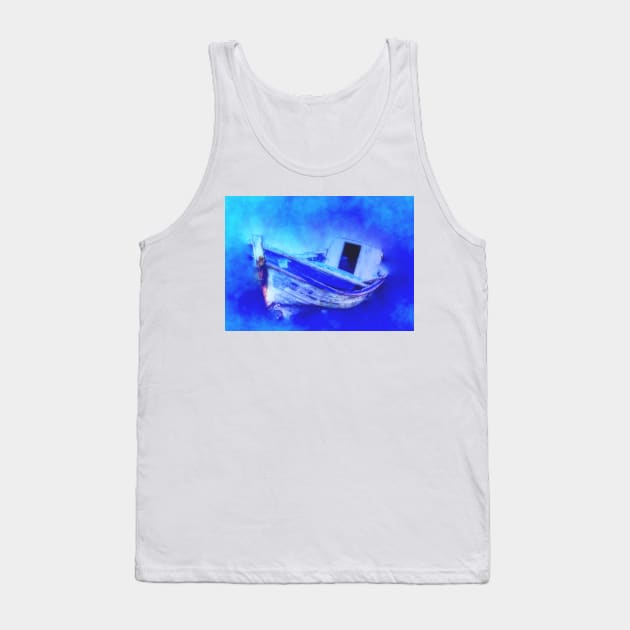 Shipwreck In Blue Tank Top by JimDeFazioPhotography